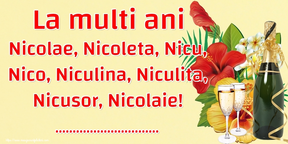 Felicitari personalizate de Mos Nicolae - La multi ani Nicolae, Nicoleta, Nicu, Nico, Niculina, Niculita, Nicusor, Nicolaie! ...