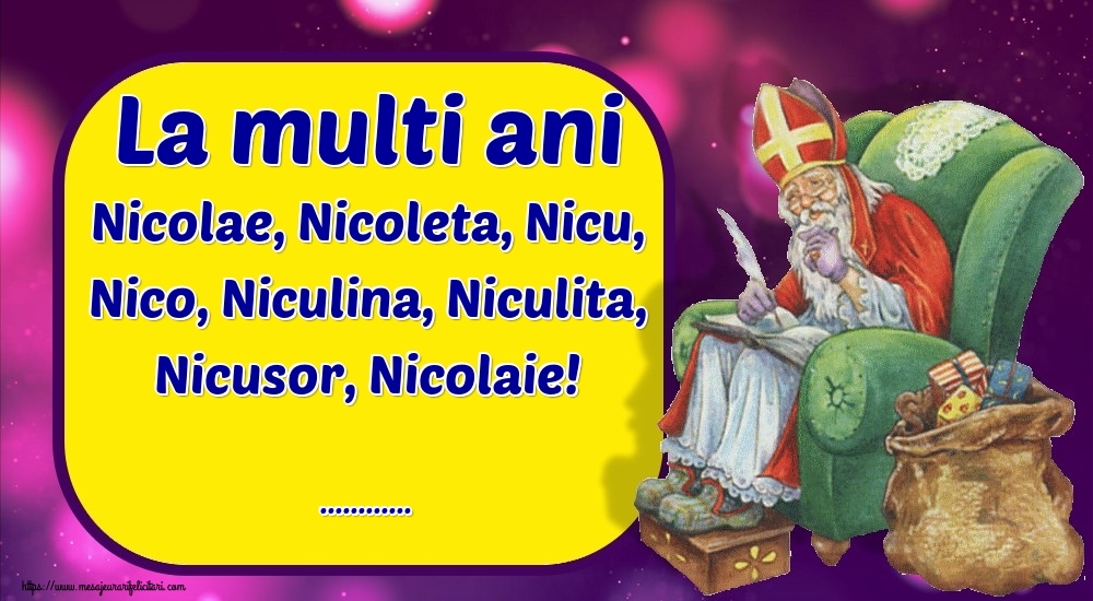 Felicitari personalizate de Mos Nicolae - La multi ani Nicolae, Nicoleta, Nicu, Nico, Niculina, Niculita, Nicusor, Nicolaie! ...