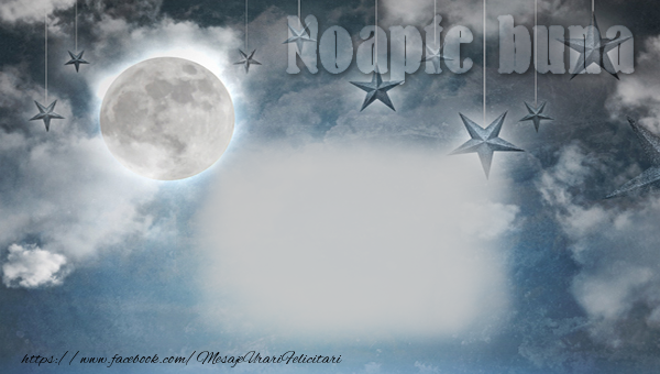 Felicitari personalizate de noapte buna - Luna & Stele & 1 Poza & Ramă Foto | Noapte buna