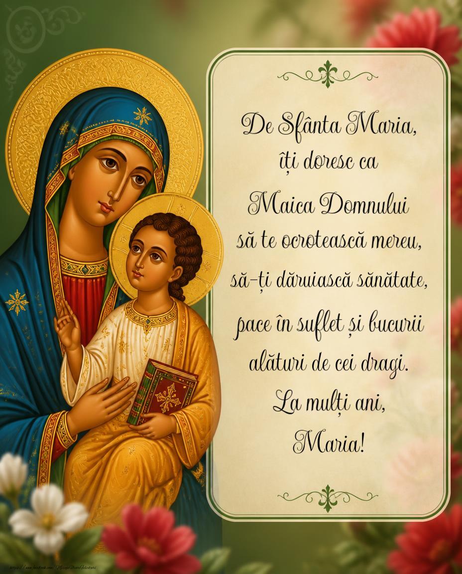 felicitari de paste personalizate Felicitare de Sfânta Maria cu nume