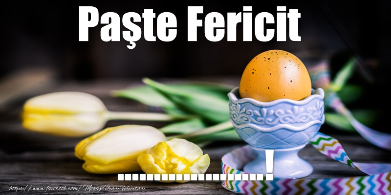 Felicitari personalizate de Paste - Paste Fericit ...! - Fundal cu lalele și un ou de pasti