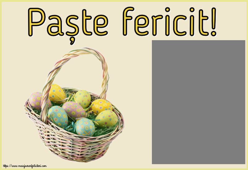 Felicitari personalizate de Paste - Paște fericit! - Rama foto