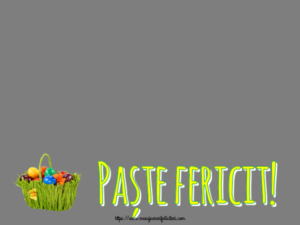 Felicitari personalizate de Paste - Oua & 1 Poza & Ramă Foto | Paște fericit! - Rama foto ~ aranjament cu ouă colorate în coș
