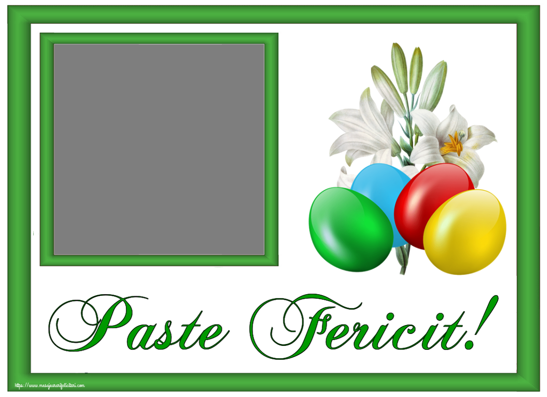 Felicitari personalizate de Paste - Oua & 1 Poza & Ramă Foto | Paste Fericit! - Personalizeaza cu poza ta de profil facebook