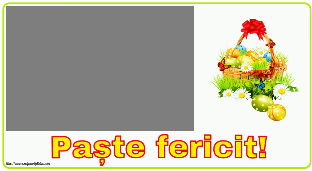 Felicitari personalizate de Paste - Paște fericit! - Rama foto