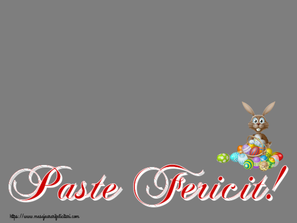 Felicitari personalizate de Paste - Iepuras & 1 Poza & Ramă Foto | Paste Fericit! - Rama foto ~ iepuraș simplatic cu un coș de ouă