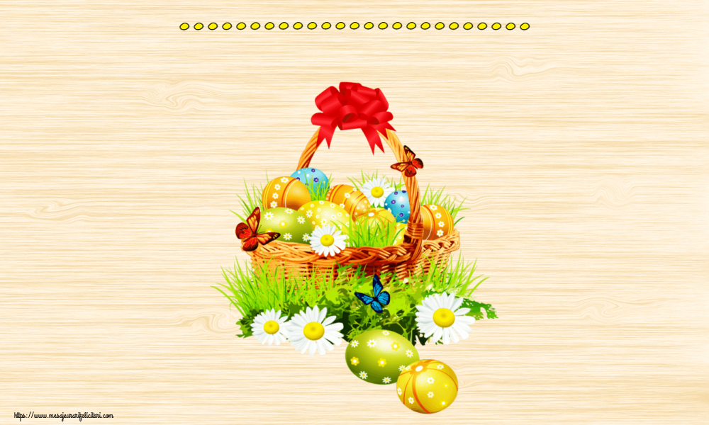 Felicitari personalizate de Paste - ... ~ aranjament cu ouă, flori de câmp și fluturi