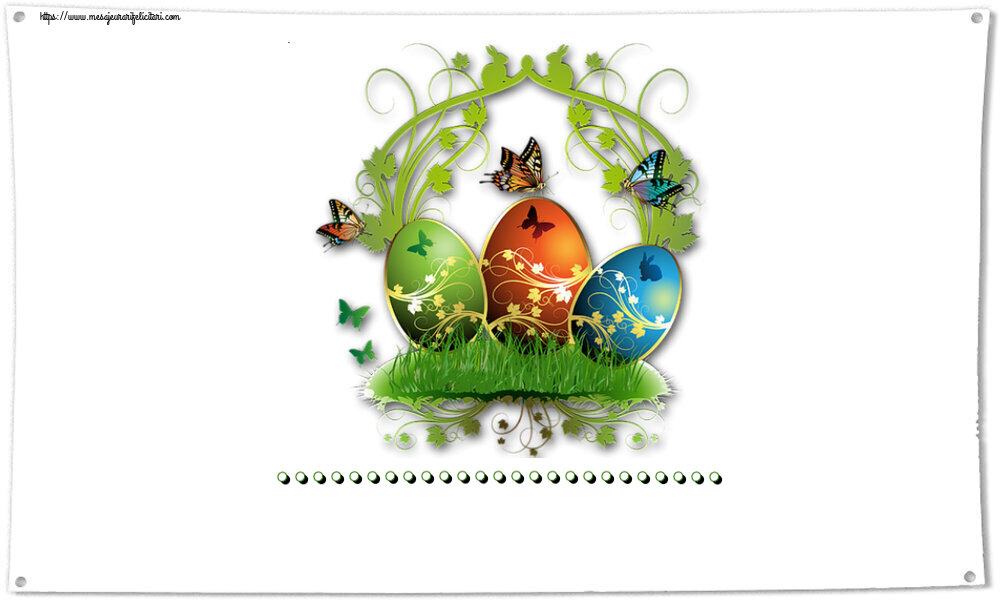 Felicitari personalizate de Paste - ... ~ aranjament cu ouă și fluturi