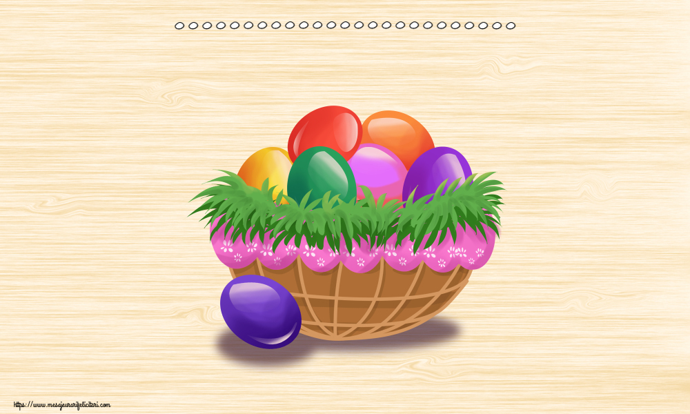 Felicitari personalizate de Paste - ... ~ ouă colorate in coș