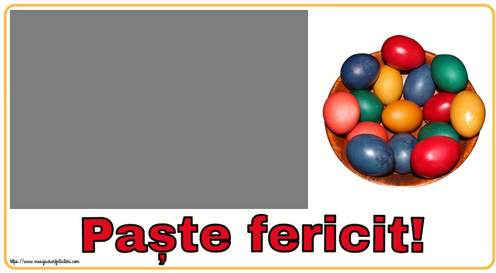 Felicitari personalizate de Paste - Paște fericit! - Rama foto