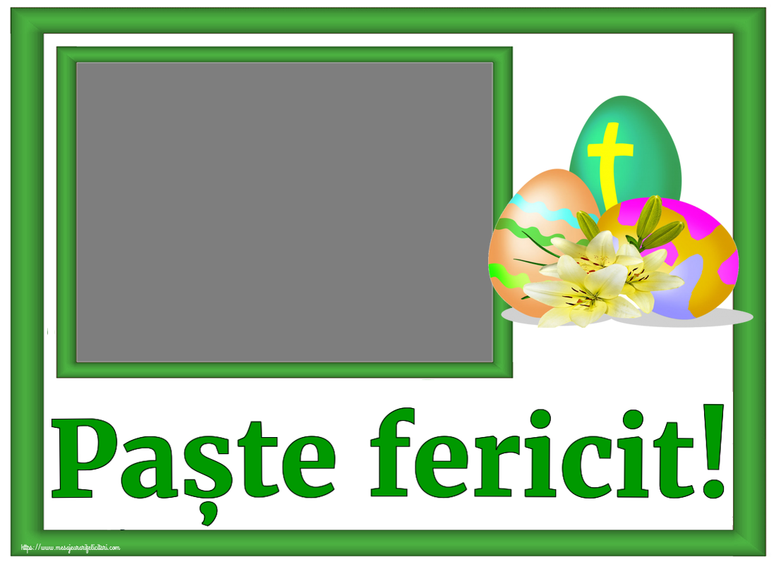 Felicitari personalizate de Paste - Paște fericit! - Rama foto