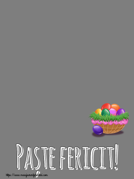 Felicitari personalizate de Paste - Oua & 1 Poza & Ramă Foto | Paște fericit! - Rama foto ~ ouă colorate in coș
