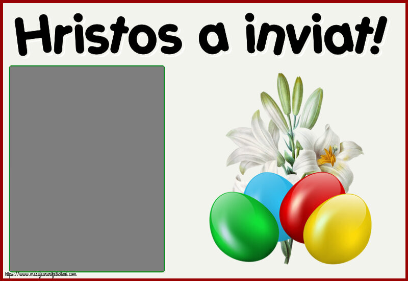 Felicitari personalizate de Paste - Hristos a inviat! - Rama foto