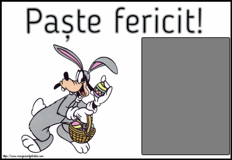 Felicitari personalizate de Paste - Paște fericit! - Rama foto ~ Iepurilă cu un coș de ouă