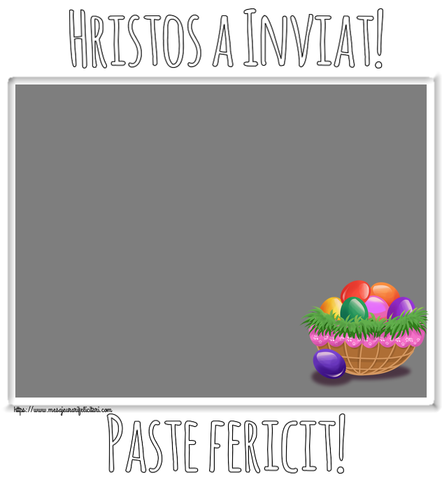 Felicitari personalizate de Paste - Hristos a Inviat! Paste fericit! - Rama foto