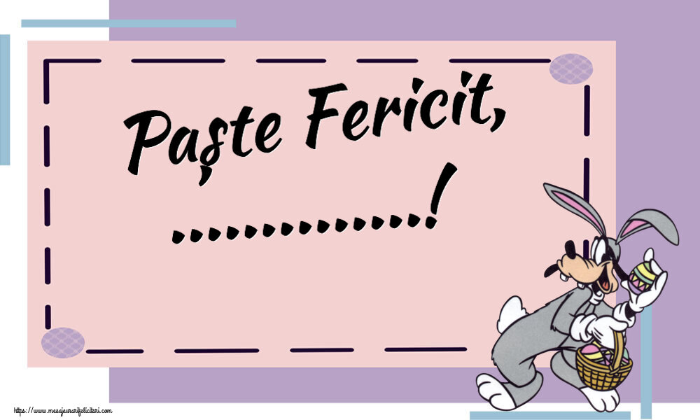 Felicitari personalizate de Paste - Paște Fericit, ...! ~ Iepurilă cu un coș de ouă