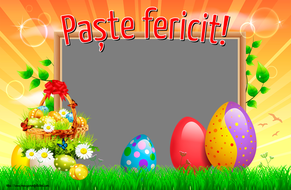 Felicitari personalizate de Paste - Paște fericit! - Rama foto