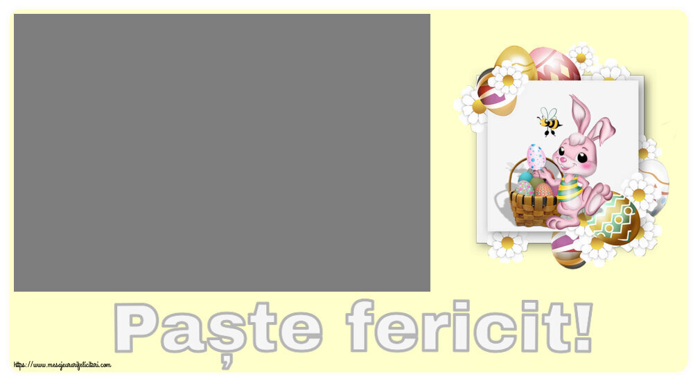 Felicitari personalizate de Paste - Paște fericit! - Rama foto