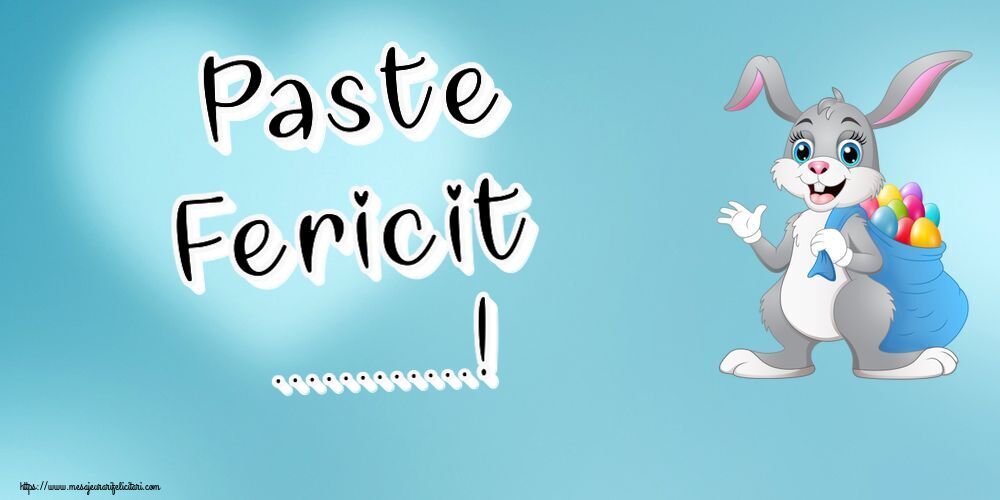 Felicitari personalizate de Paste - Paste Fericit ...! ~ Iepurilă cu un sac de ouă colorate