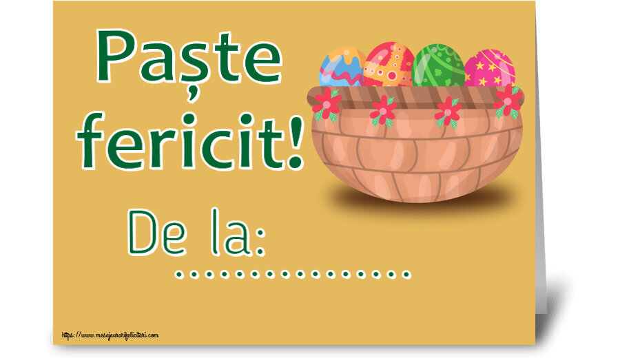 Felicitari personalizate de Paste - Paște fericit! De la: ...