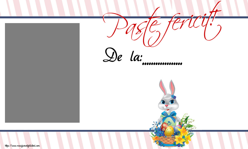 Felicitari personalizate de Paste - Paste fericit! De la: ... - Personalizeaza cu poza ta de profil facebook
