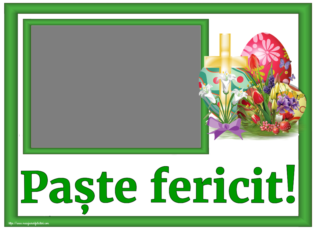 Felicitari personalizate de Paste - Paște fericit! - Rama foto