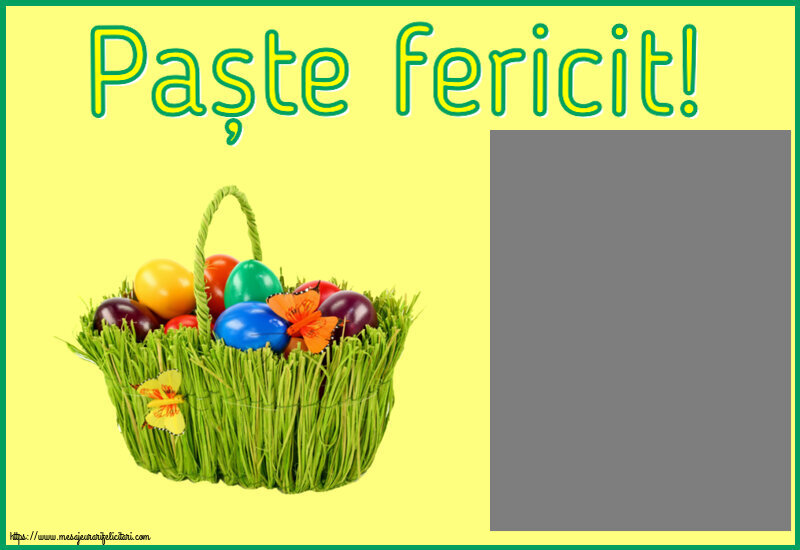 Felicitari personalizate de Paste - Paște fericit! - Rama foto