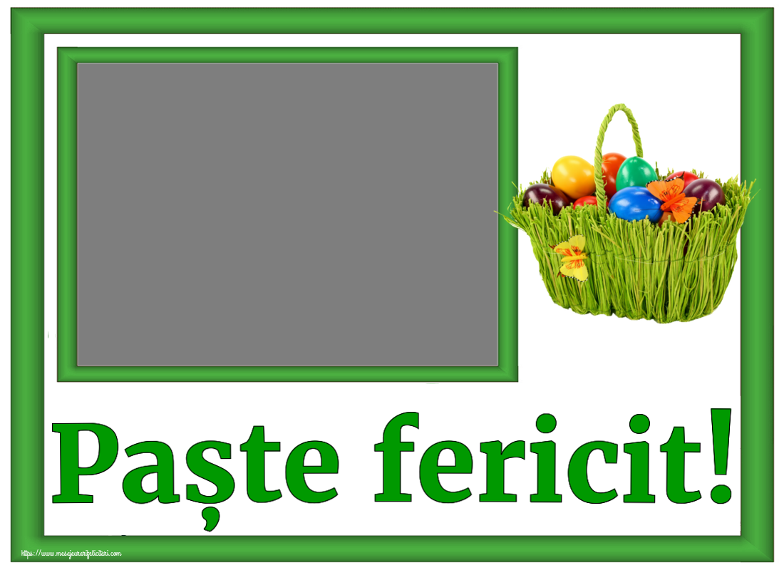 Felicitari personalizate de Paste - Paște fericit! - Rama foto