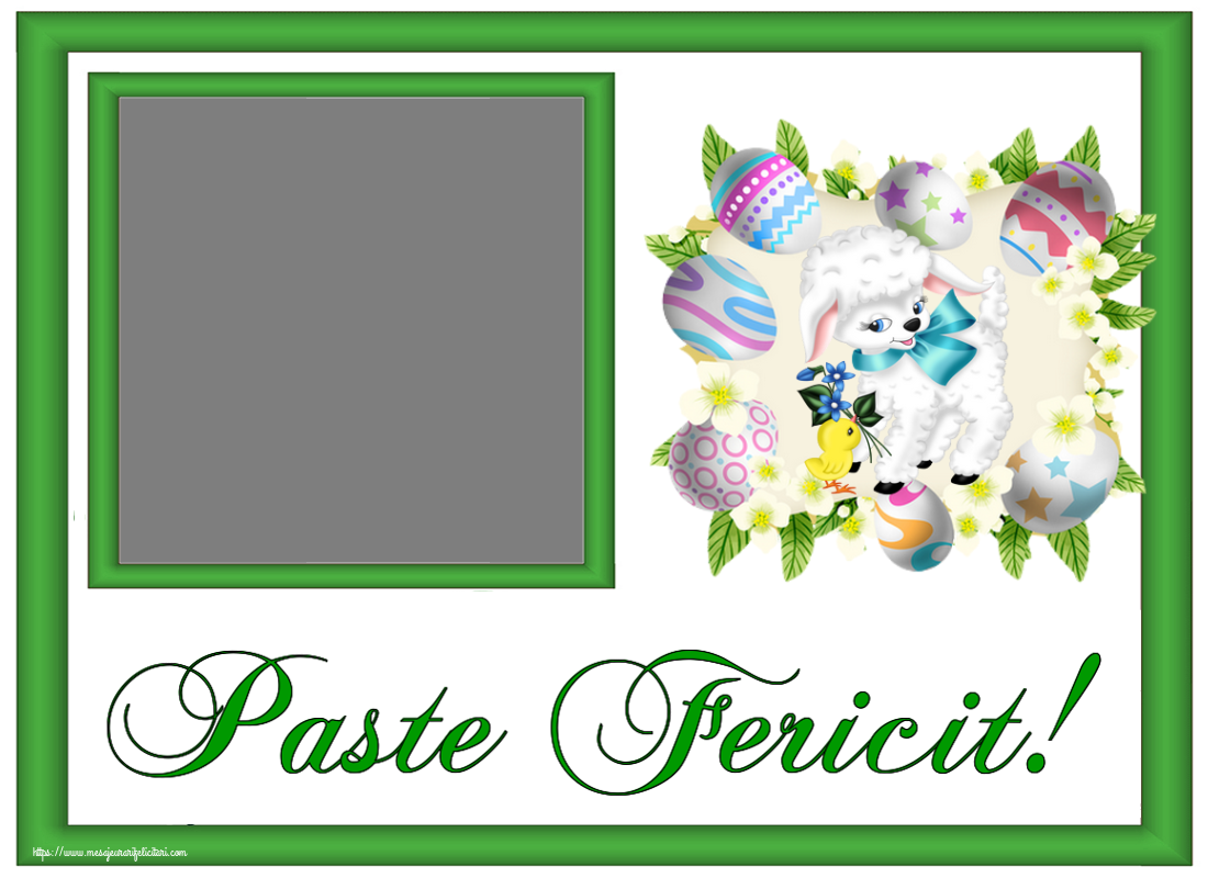 Felicitari personalizate de Paste - Oua & 1 Poza & Ramă Foto | Paste Fericit! - Personalizeaza cu poza ta de profil facebook