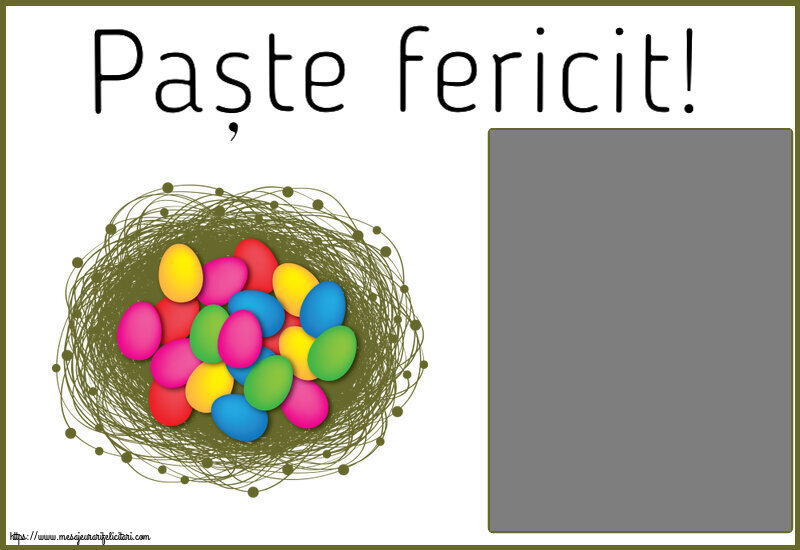 Felicitari personalizate de Paste - Paște fericit! - Rama foto