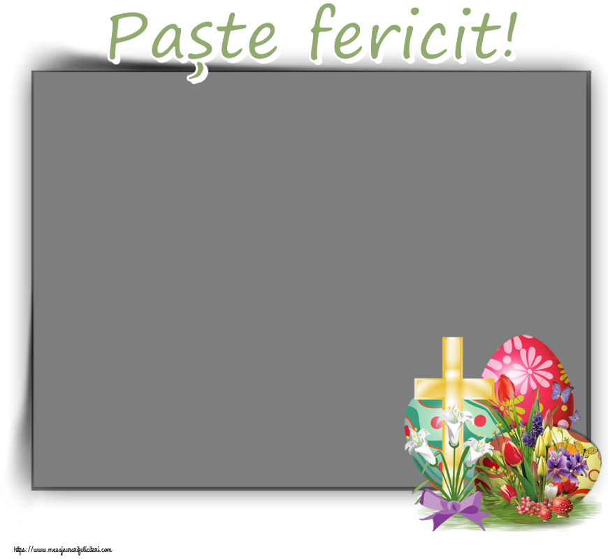 Felicitari personalizate de Paste - Paște fericit! - Rama foto