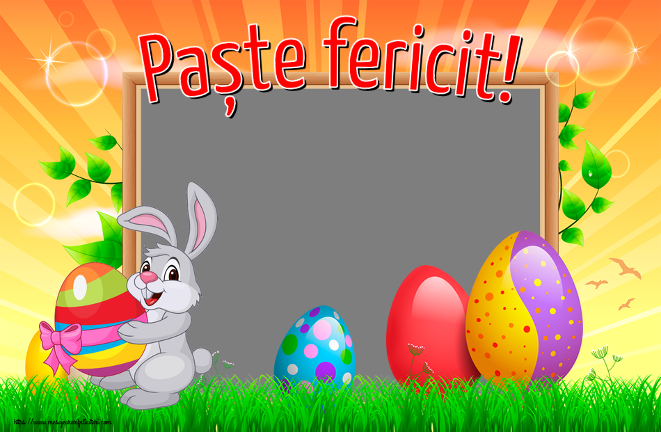 Felicitari personalizate de Paste - Paște fericit! - Rama foto