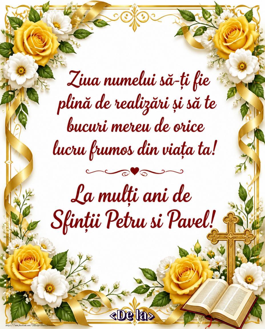 Felicitari personalizate de Sfintii Petru si Pavel - Felicitare personalizată de Sfinții Petru și Pavel
