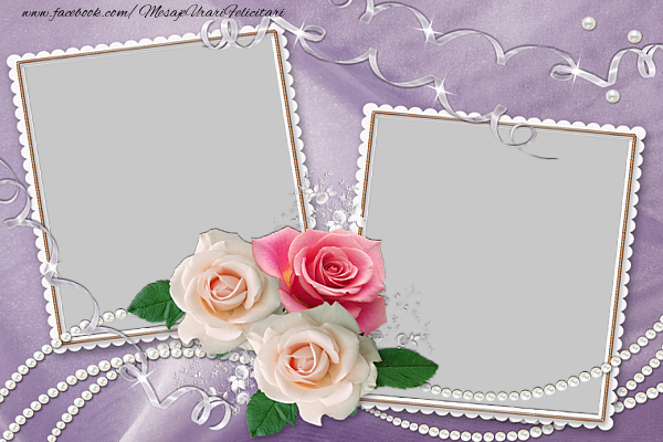 Felicitari personalizate cu poza ta - 🌹 Trandafiri & 2 Poze & Ramă Foto | Rama foto dubla