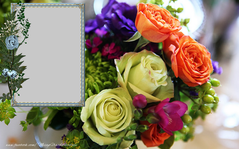 Felicitari personalizate cu poza ta - 💐🌼🥳 Fotografie cu flori