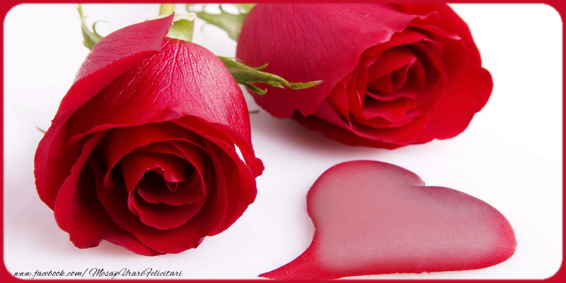 Felicitari personalizate cu poza ta - Inima si trandafiri
