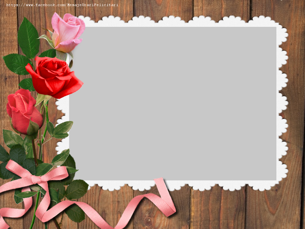 Felicitari personalizate cu poza ta - 🌹 Ramă foto cu trei trandafiri