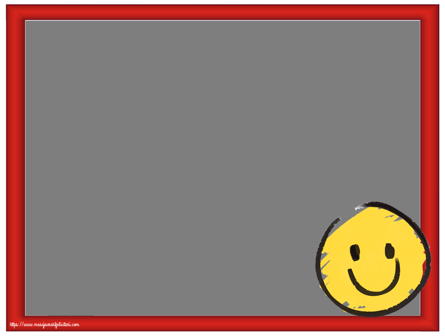 Felicitari personalizate cu poza ta - 😊🙃 Emoticoane | Rama foto cu emoticon zâmbăreț ai bordură roșie