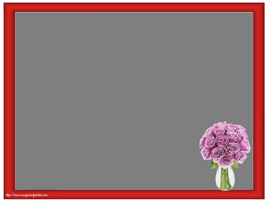 Felicitari personalizate cu poza ta - 🌼🥳 Flori | Rama foto cu un buchet de trandariri.