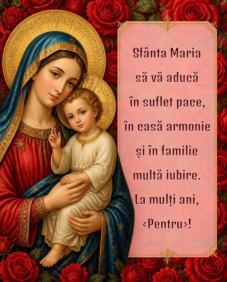 Felicitari personalizate de Sfanta Maria - Felicitare personalizată de Sfânta Maria