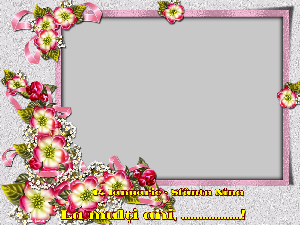 Felicitari personalizate de Sfanta Nina - 14 Ianuarie - Sfânta Nina La mulți ani, ...! - Rama foto