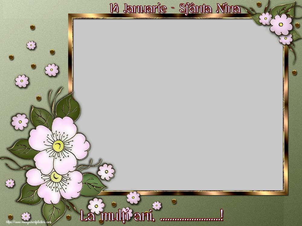 Felicitari personalizate de Sfanta Nina - 14 Ianuarie - Sfânta Nina La mulți ani, ...! - Rama foto