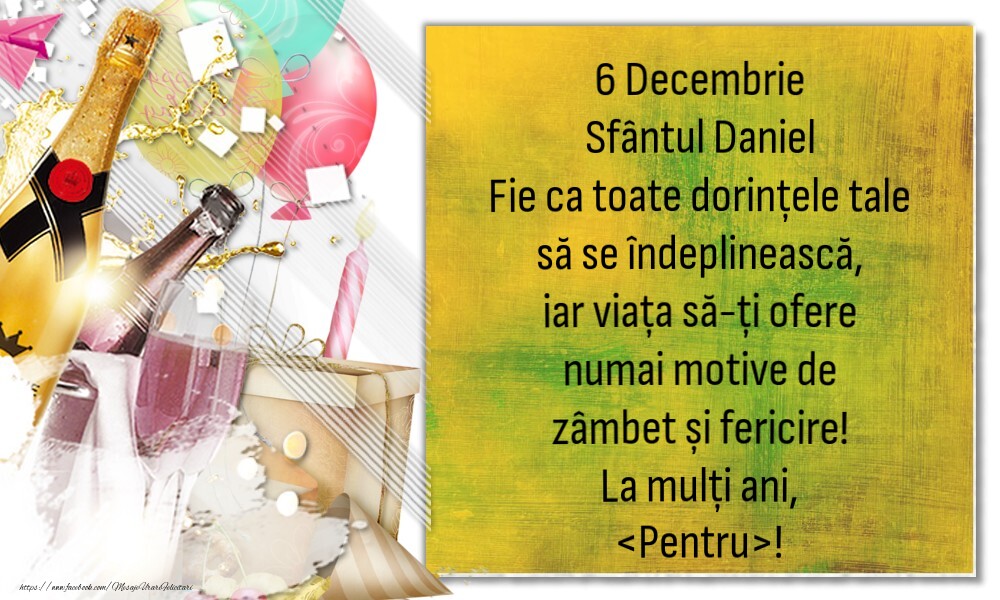 Felicitari personalizate de Sfantul Daniel - Fie ca toate dorințele tale să se îndeplinească - mesaj de Sfântul Daniel
