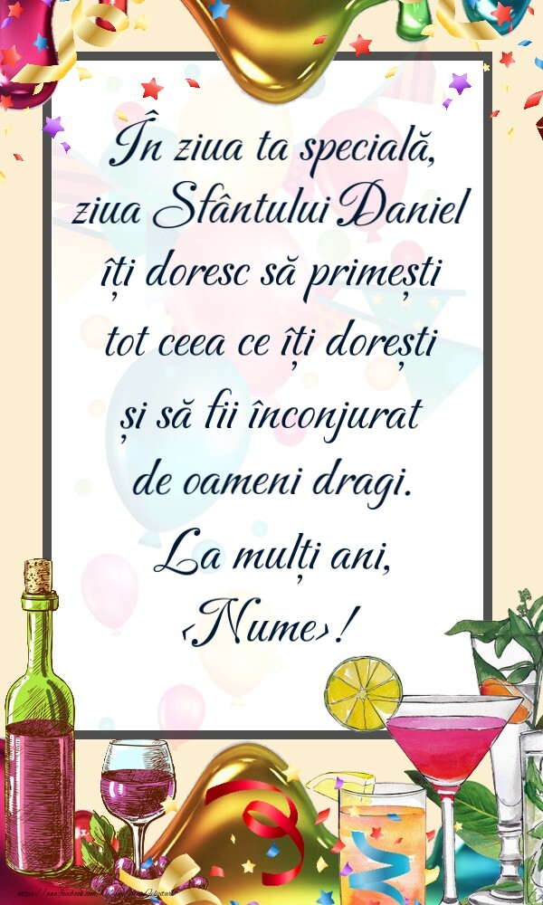 Felicitari personalizate de Sfantul Daniel - Felicitare personalizata cu nume de Sfântul Daniel