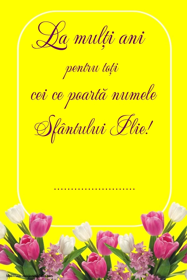 Felicitari personalizate de Sfantul Ilie - Flori & Lalele | La mulți ani pentru toți cei ce poartă numele Sfântului Ilie! ...