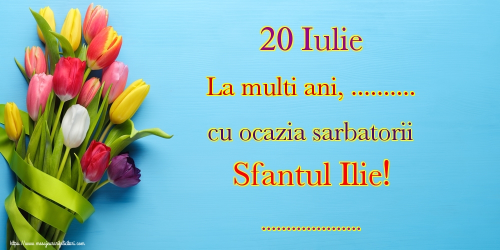 Felicitari personalizate de Sfantul Ilie - 20 Iulie La multi ani, ... cu ocazia sarbatorii Sfantul Ilie! ...