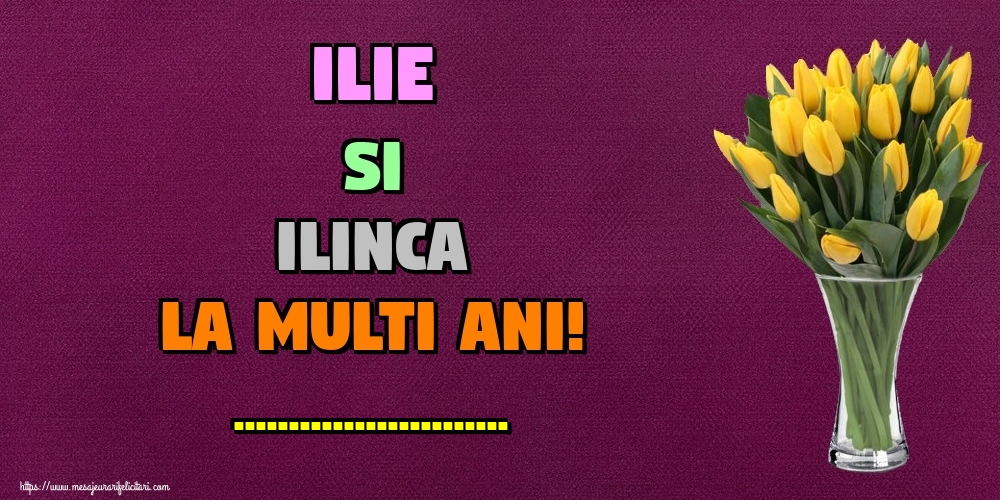 Felicitari personalizate de Sfantul Ilie - ilie si Ilinca La multi ani! ...