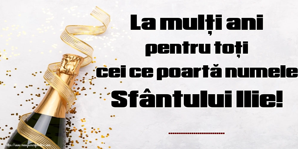 Felicitari personalizate de Sfantul Ilie - La mulți ani pentru toți cei ce poartă numele Sfântului Ilie! ... - Șampanie și confeti pe fundal gri
