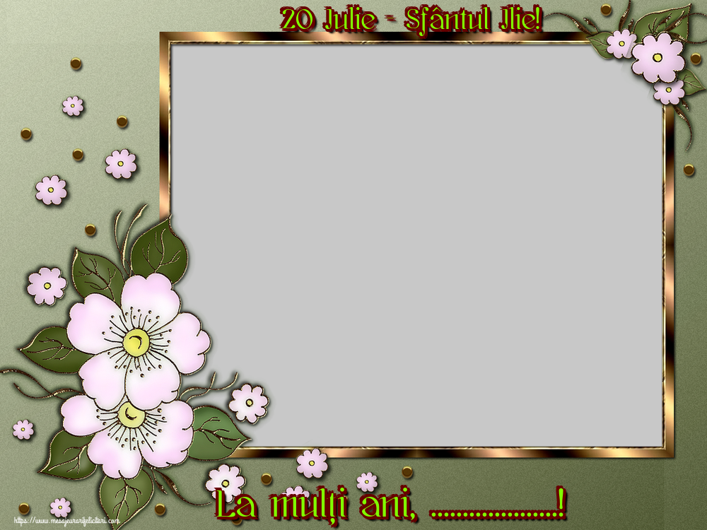 Felicitari personalizate de Sfantul Ilie - 20 Iulie - Sfântul Ilie! La mulți ani, ...! - Rama foto