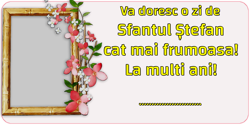 Felicitari personalizate de Sfantul Stefan - Va doresc o zi de Sfantul Ștefan cat mai frumoasa! La multi ani! ...